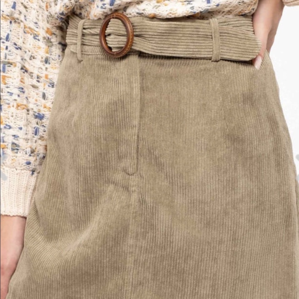 Corduroy green skirt